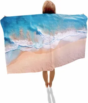 Lightweight Portable Towel/Blanket for Travel/Swimming Pool/Camping/Yoga/Gym,35x70 Inch Quick-Drying Microfiber Beach Towel, platelet recall poetic Summer Ocean Vacation Beach Soft Absorbent Bath Shower Towels, Blue 