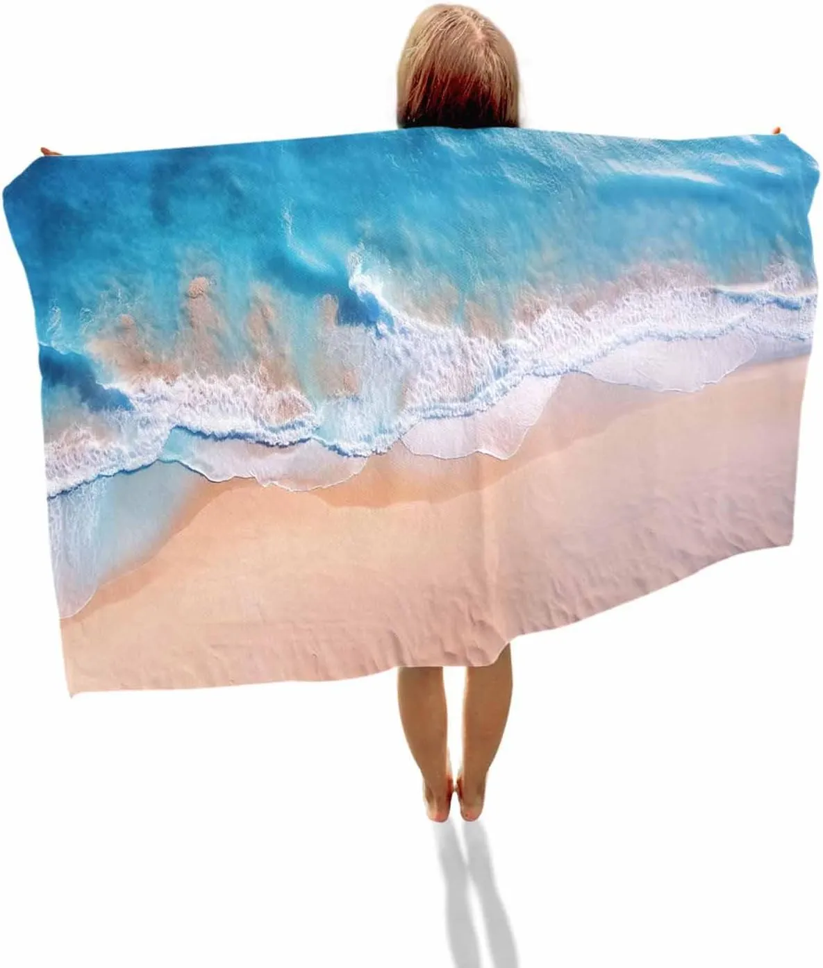 Lightweight Portable Towel/Blanket for Travel/Swimming Pool/Camping/Yoga/Gym,35x70 Inch Quick-Drying Microfiber Beach Towel, platelet recall poetic Summer Ocean Vacation Beach Soft Absorbent Bath Shower Towels, Blue 