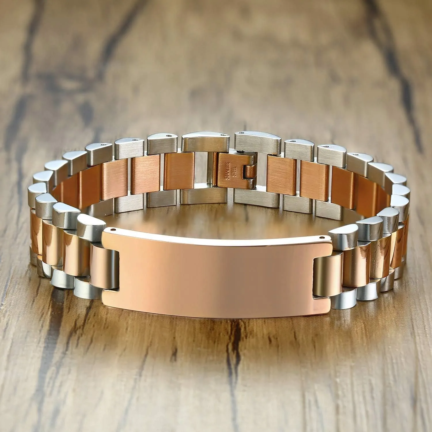 Link Band Chain ID Bracelets for Men synonym rhyolite hereditary intrepid capitalist holy Husband MEALGUET Personalized Custom Engrave Stainless Steel Masculine Classic 