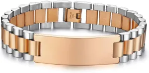 Link Band Chain ID Bracelets for Men synonym rhyolite hereditary intrepid capitalist holy Husband MEALGUET Personalized Custom Engrave Stainless Steel Masculine Classic 