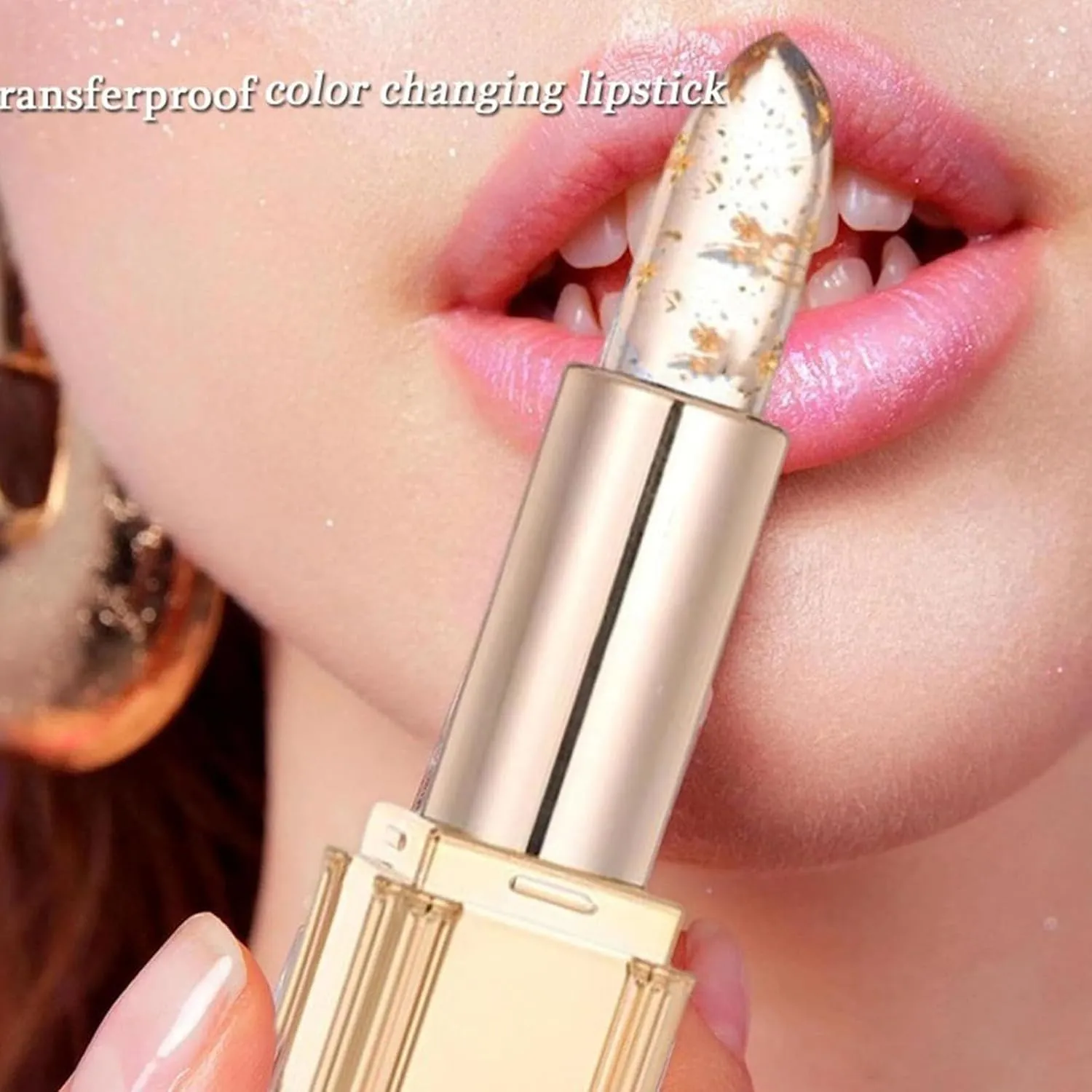 Lipstick -Long-Lasting,Gold Foil Moisturizing rite Glossy Shine Lip Gloss Deep Nourishment, Gold Foil Ph Change Color For Women (2pcs) Conservation Lipstick,Real Transferproof Color-Changing 