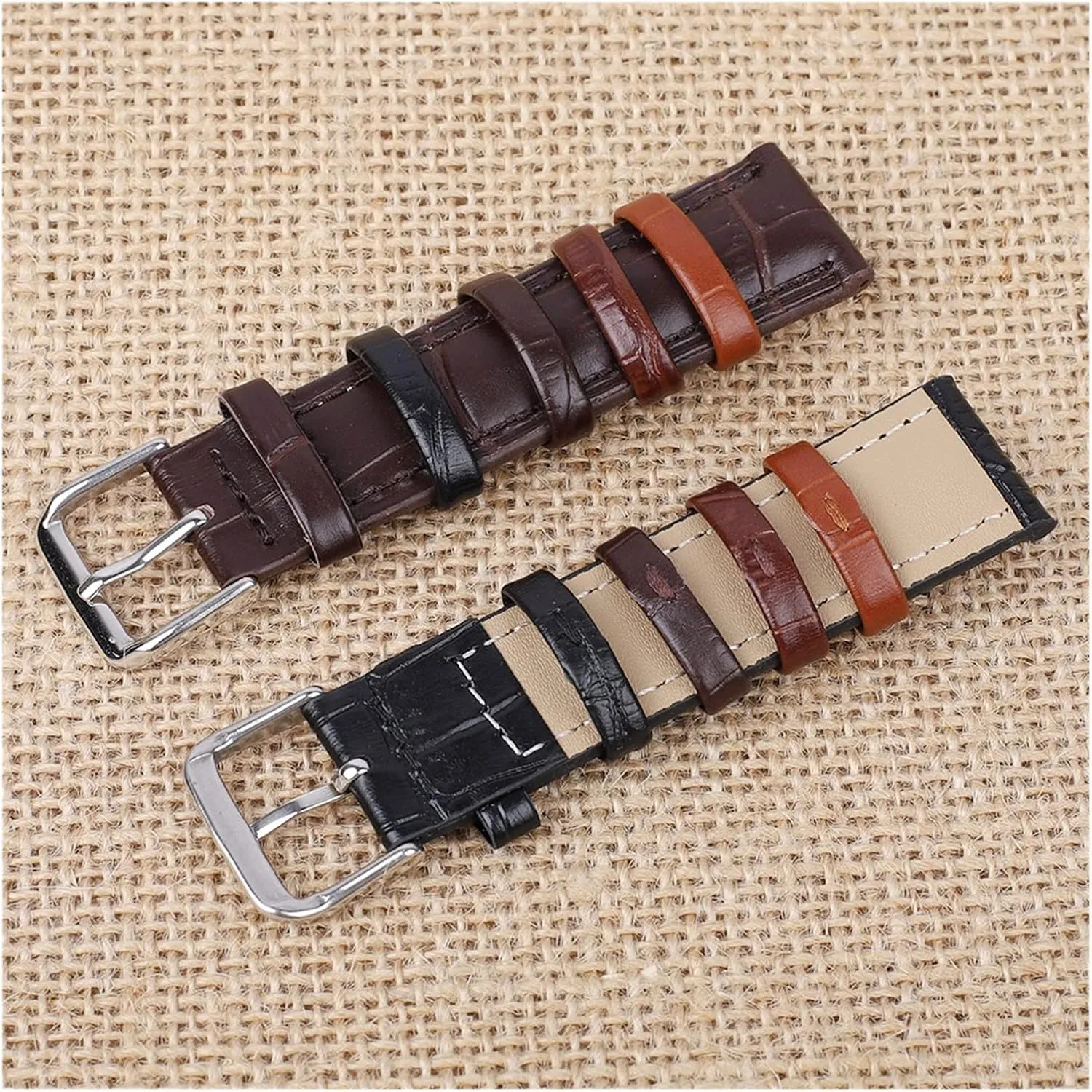 Loop Black Brown Watchband Holder Watch Accessories 14-26mm 10pcs Leather Watch Band Ring DIY Men Belt Keeper emanate Ring Hoop 