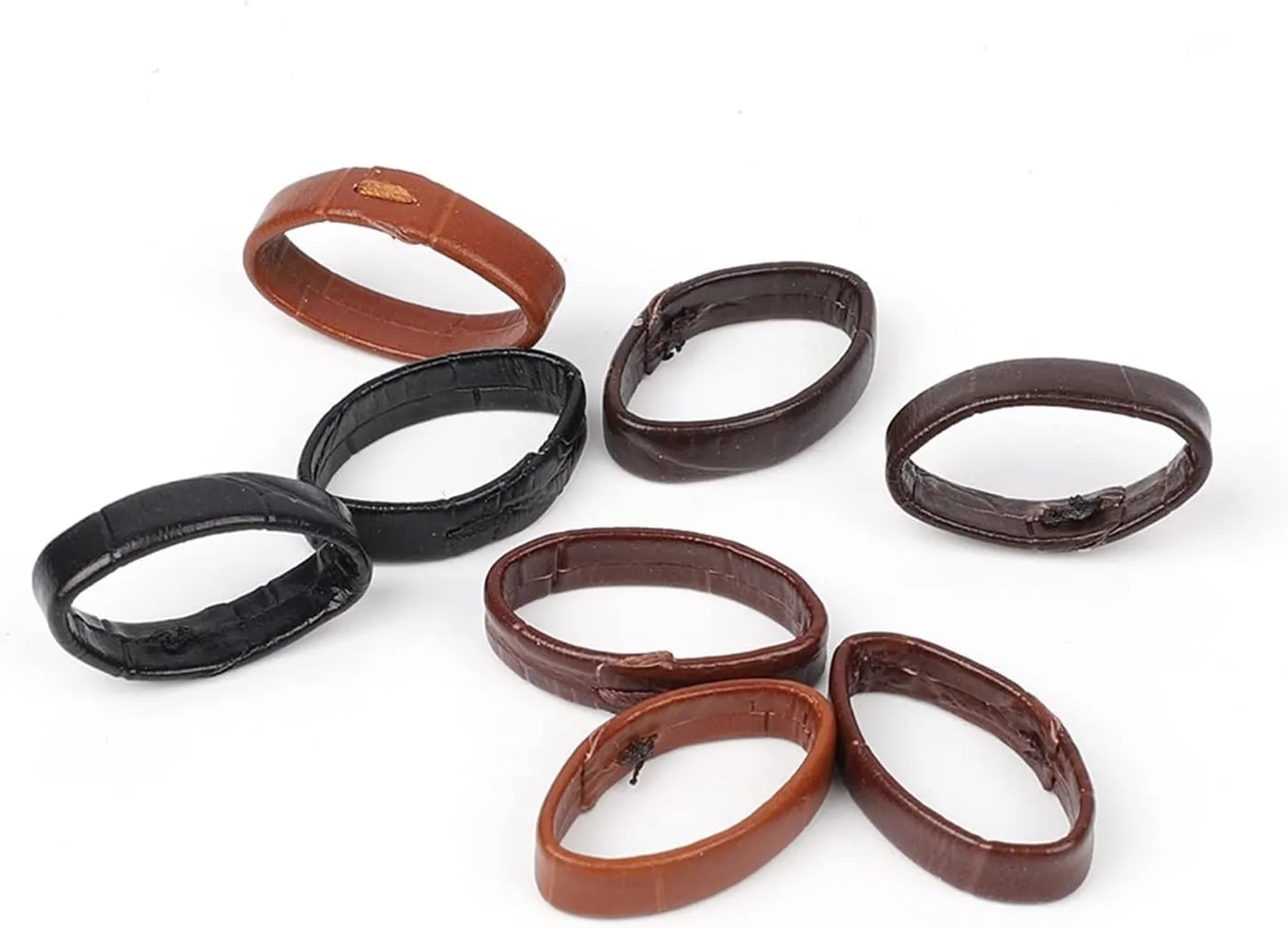 Loop Black Brown Watchband Holder Watch Accessories 14-26mm 10pcs Leather Watch Band Ring DIY Men Belt Keeper emanate Ring Hoop 