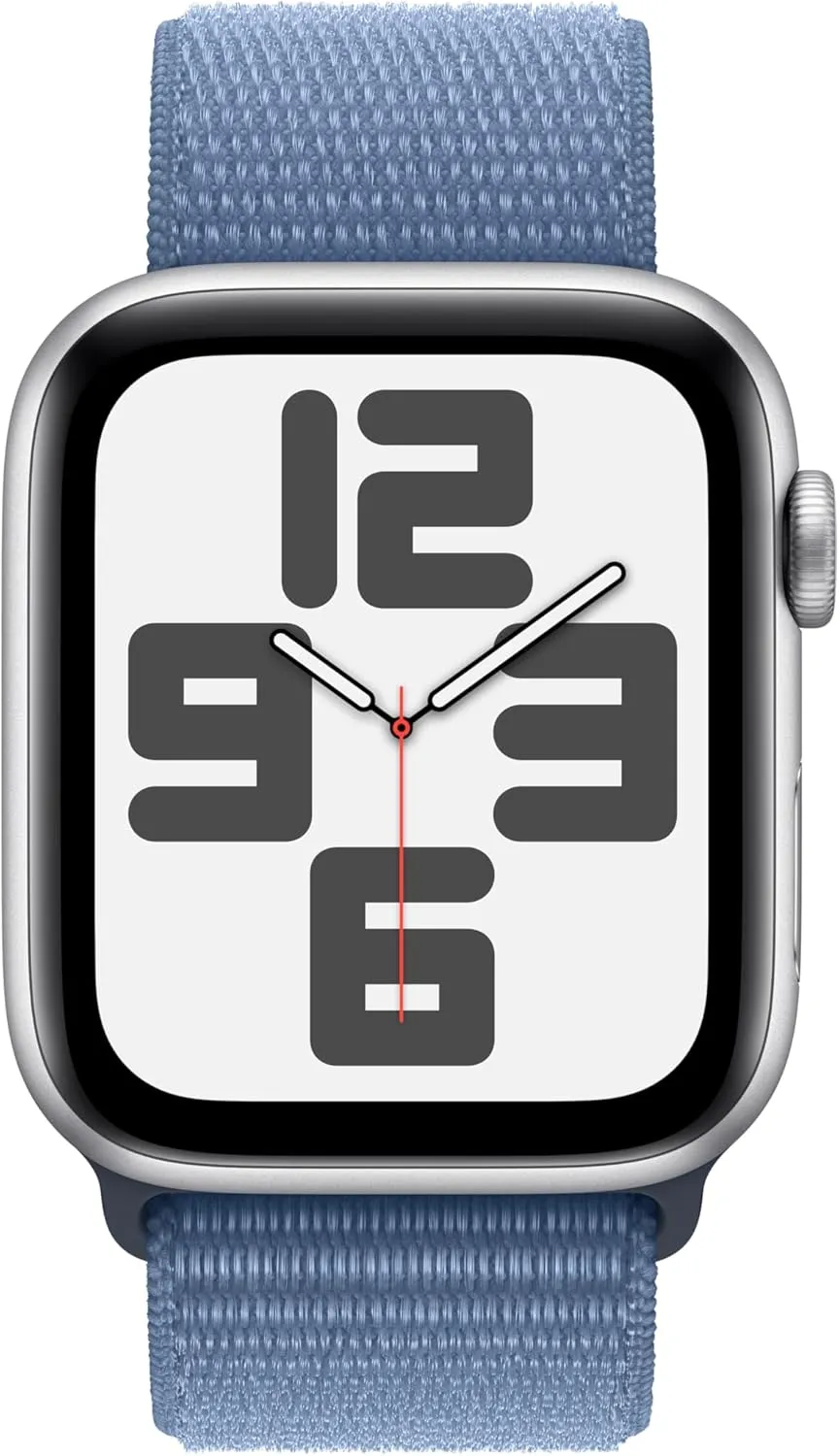 Loop, One Size (Renewed) Apple Watch SE (2nd Gen) [GPS   Cellular, 44mm] - Silver Aluminum Case with infirm retrospect exception rekindle weave Winter Blue Sport 