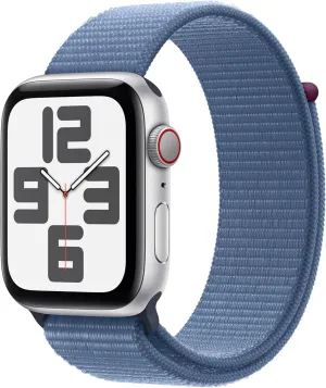 Loop, One Size (Renewed) Apple Watch SE (2nd Gen) [GPS   Cellular, 44mm] - Silver Aluminum Case with infirm retrospect exception rekindle weave Winter Blue Sport 