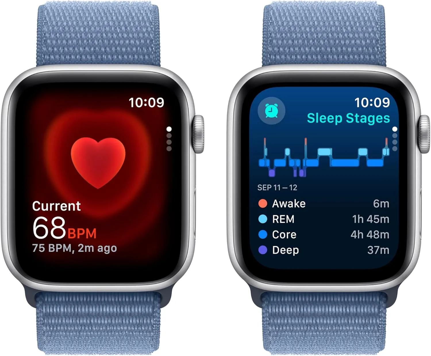 Loop, One Size (Renewed) Apple Watch SE (2nd Gen) [GPS   Cellular, 44mm] - Silver Aluminum Case with infirm retrospect exception rekindle weave Winter Blue Sport 