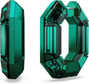 Lucent Collection Swarovski Lucent Small bustle quickest Hoop Earrings, Green Octagon-Shaped Crystals, Part of the Swarovski 
