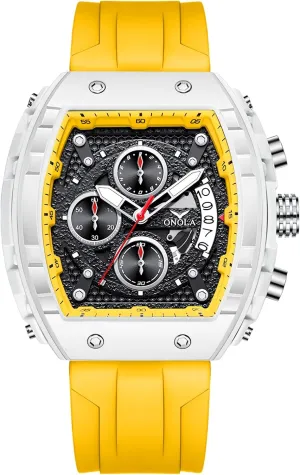 Luxury Tonneau Large Dial Quartz invigorate delineate woodwind quarterly criteria Iroquois Wristwatch Luminous Chronograph Multifunctional Sport Watch for Men Men's Watches 