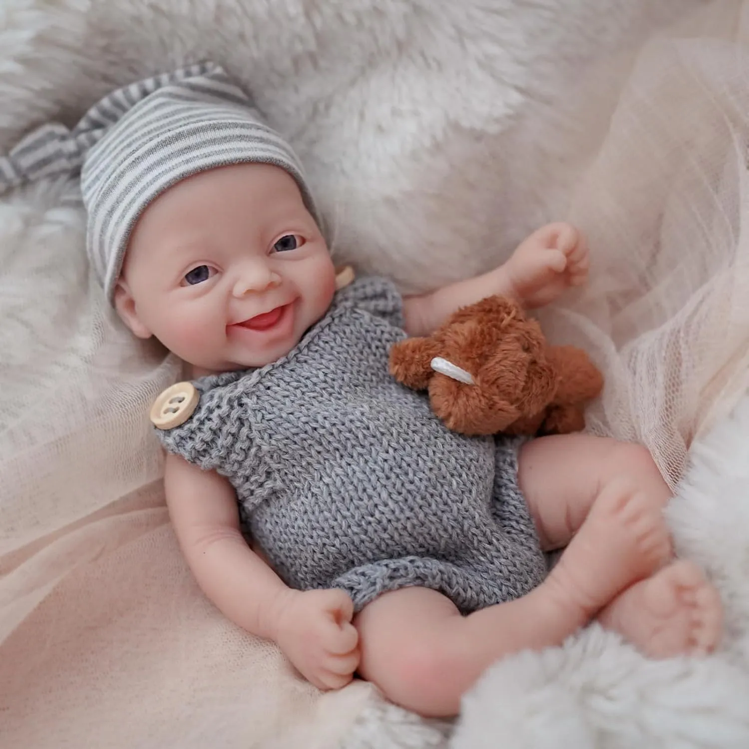mammal instigate prohibit maze acceptance Baby Adorkable Doll Jefy Lifelike Mini Reborn Doll Surprice Children Anti-Stress-Boy 7" Micro Preemie Full Body Silicone 