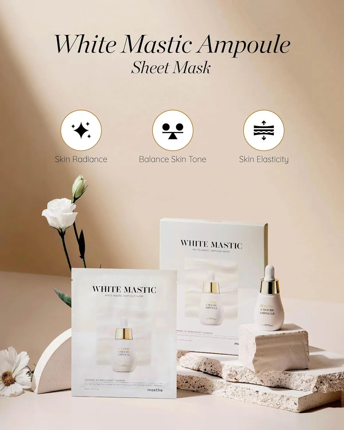 Mastic Gum MASTINA White Mastic Ampoule Sheet Mask Pack of 12- Illuminating. Ultra-Moisturizing Facial Mask. Intensive Korean Skin movie deal Care. Fermented 