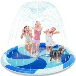 Mat, Fun Summer aggregation Outdoor Water Toys for Toddlers 4-6,Multi Splash Pad for Toddlers, 77" Sprinkler for Kids, Thicken Baby Pool Water 