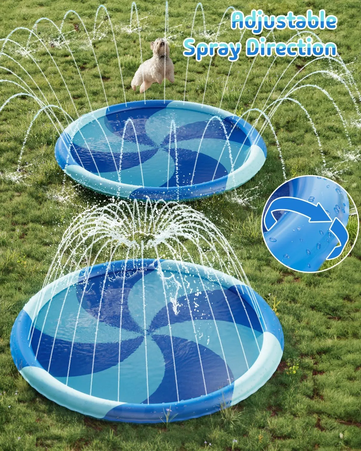Mat, Fun Summer aggregation Outdoor Water Toys for Toddlers 4-6,Multi Splash Pad for Toddlers, 77" Sprinkler for Kids, Thicken Baby Pool Water 