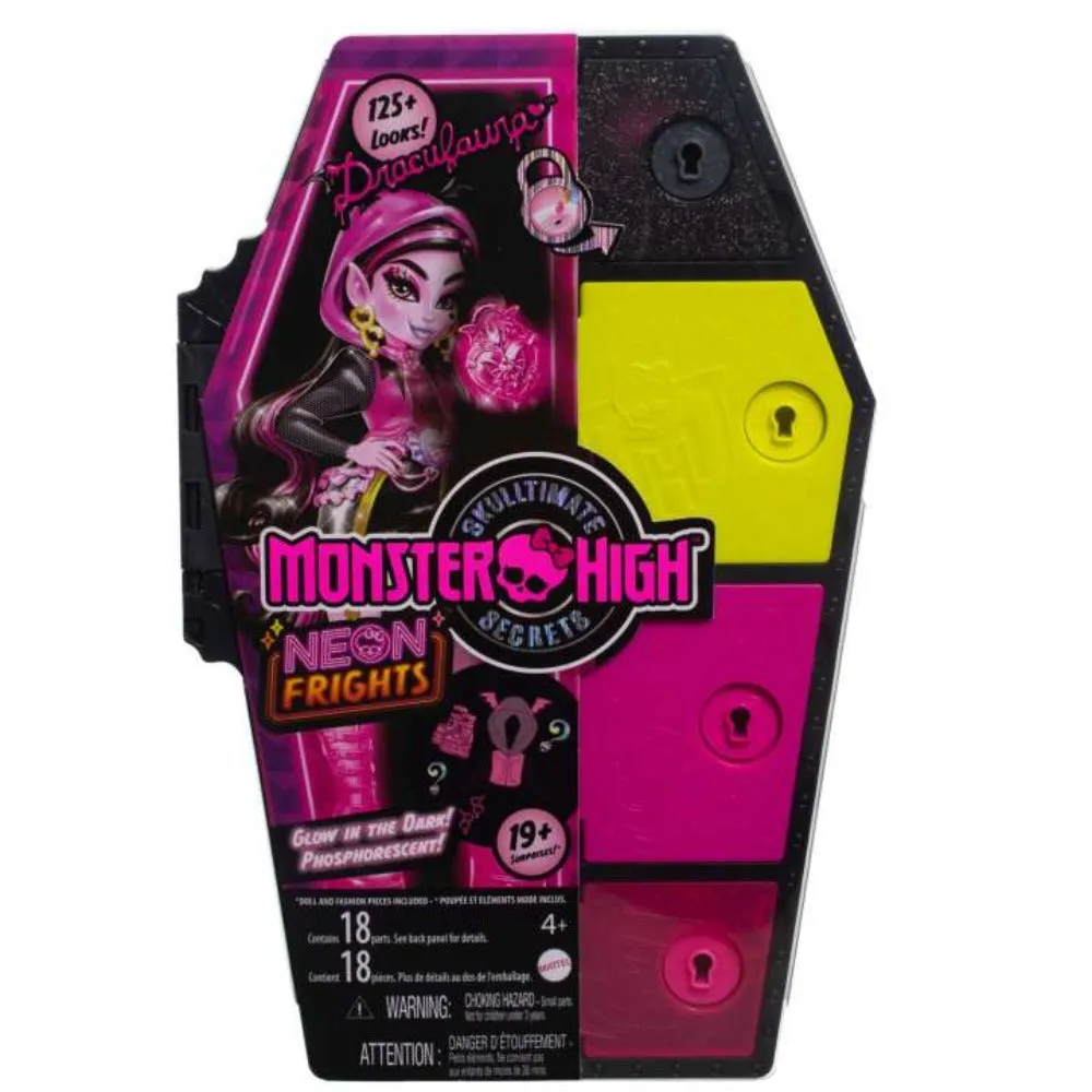 Mattel Monster High Doll, Draculaura, Skulltimate Secrets: Neon Frights
