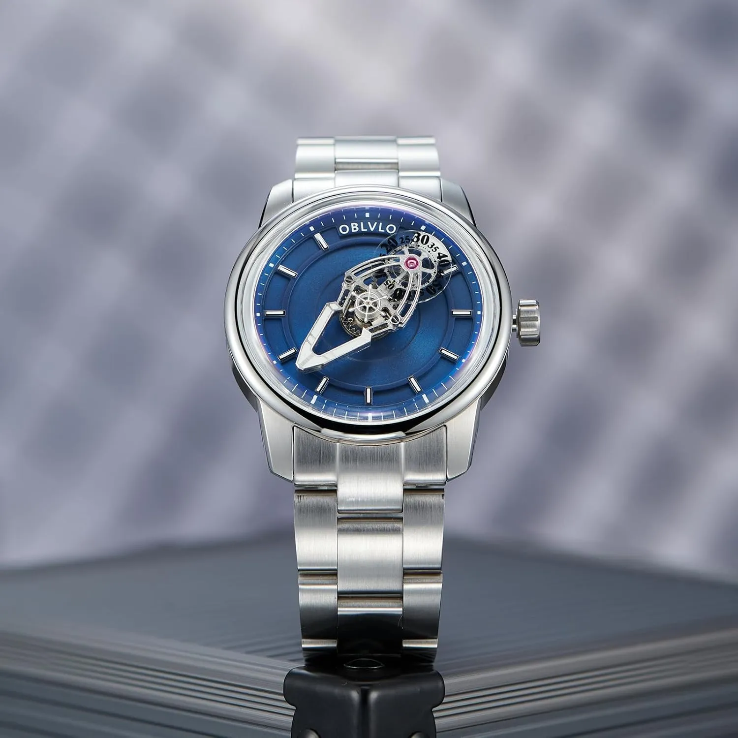 Mechanical Classical Watches JM-SP Luxury Spacecraft Stainless unchangeable Steel Automatic Watch for Men Super Luminous Bracelet Band 