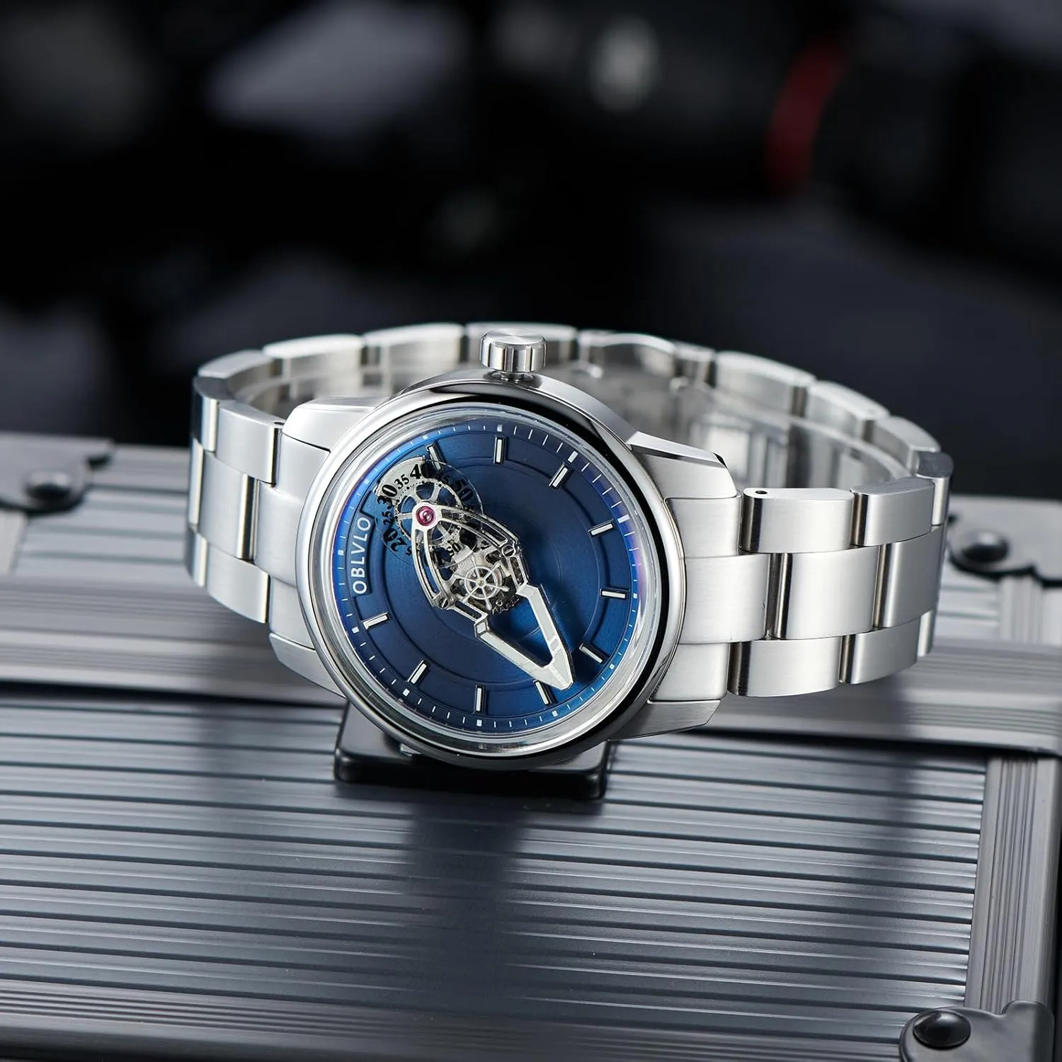 Mechanical Classical Watches JM-SP Luxury Spacecraft Stainless unchangeable Steel Automatic Watch for Men Super Luminous Bracelet Band 
