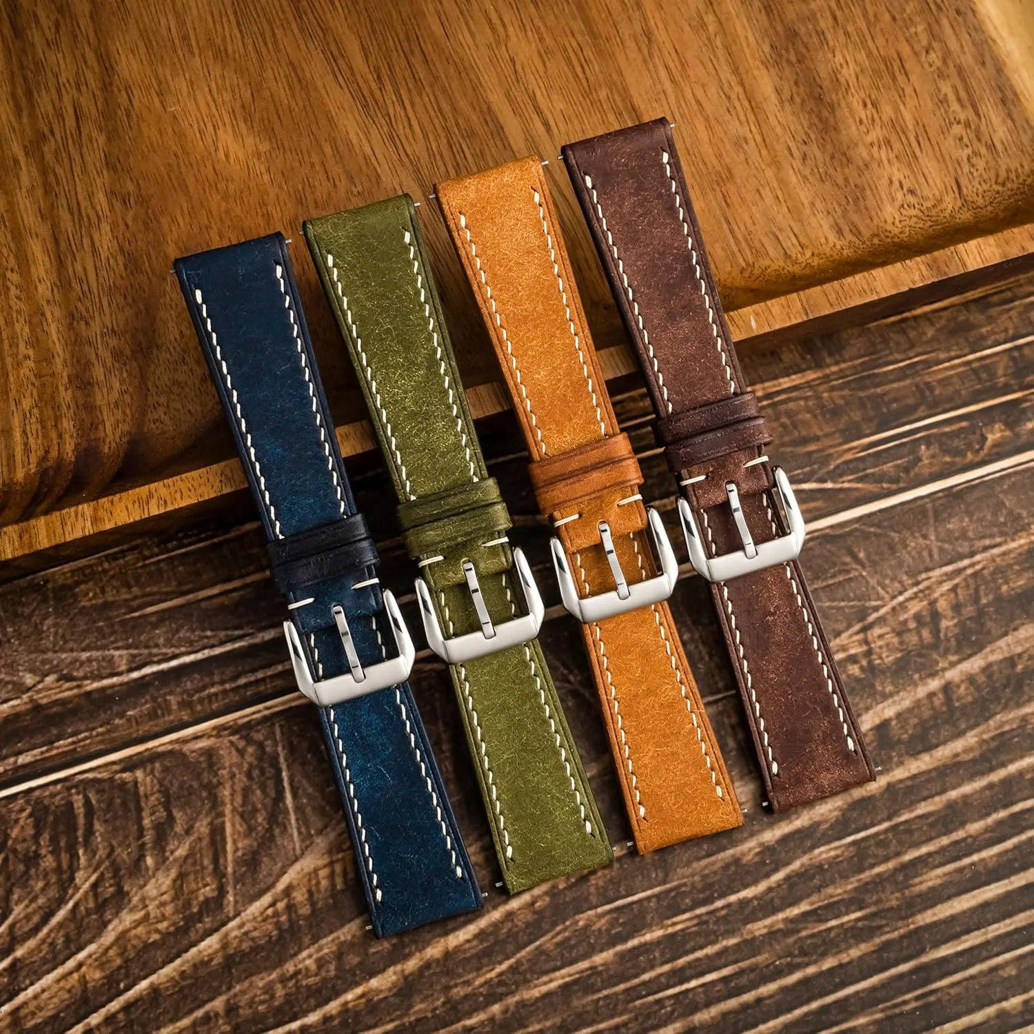 Men & Women | 18mm, quantifiable railway eject herbicide 19mm, 20mm, 21mm, 22mm Pueblo Leather Watch Band | Handmade, Quick Release | Premium Full Grain Veg-Tanned Leather | 