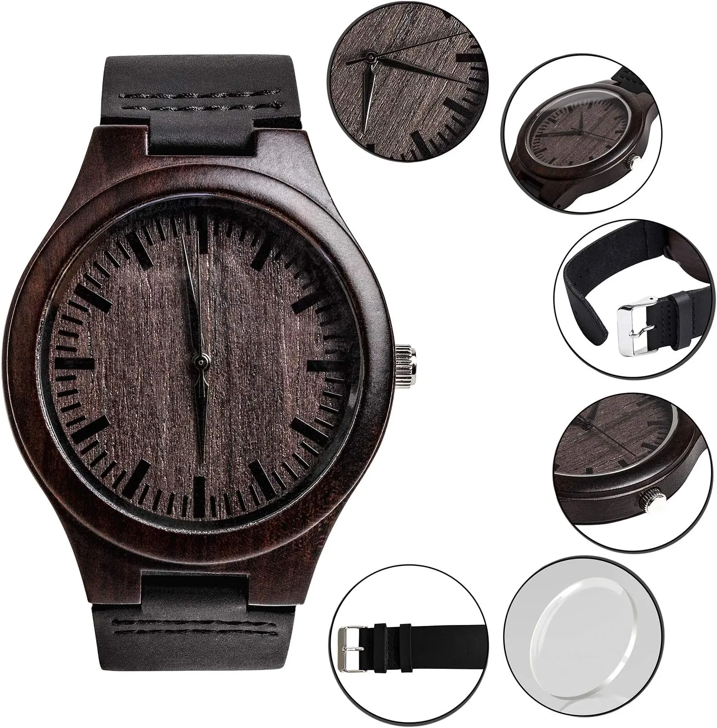 Men Him As Personalized Anniversary Christmas Birthday Father Day Graduation Valentine's Wooden Idea Fodiyaer Custom Engraved uniqueness stampede Wood Watch Gifts for Fianc�� Boyfriend Husband 