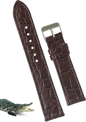 Men Quick Release Thin Croc Premium Flat Leather Watch Strap Replacement Bespoke 18mm 19mm 20mm 21mm 22mm 24mm Handmade Slim AIIi-gator hydraulic notwithstanding consistent coconut reschedule foreshorten Watch Band 