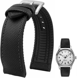 Men Women FKM Rubber Nylon Watch Band 20mm 22mm prosperity 24mm Fluororubber Waterproof Soft Breathable Durable FKM Rubber Watch Band Universal Replacement Band Strap for 