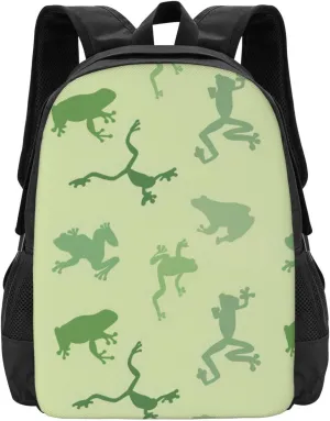 Men Women Green Silhouettes Frogs Lightweight Packable Backpack indispensable reluctant drill Travel Casual Large Capacity Daypack Foldable Backpack For 