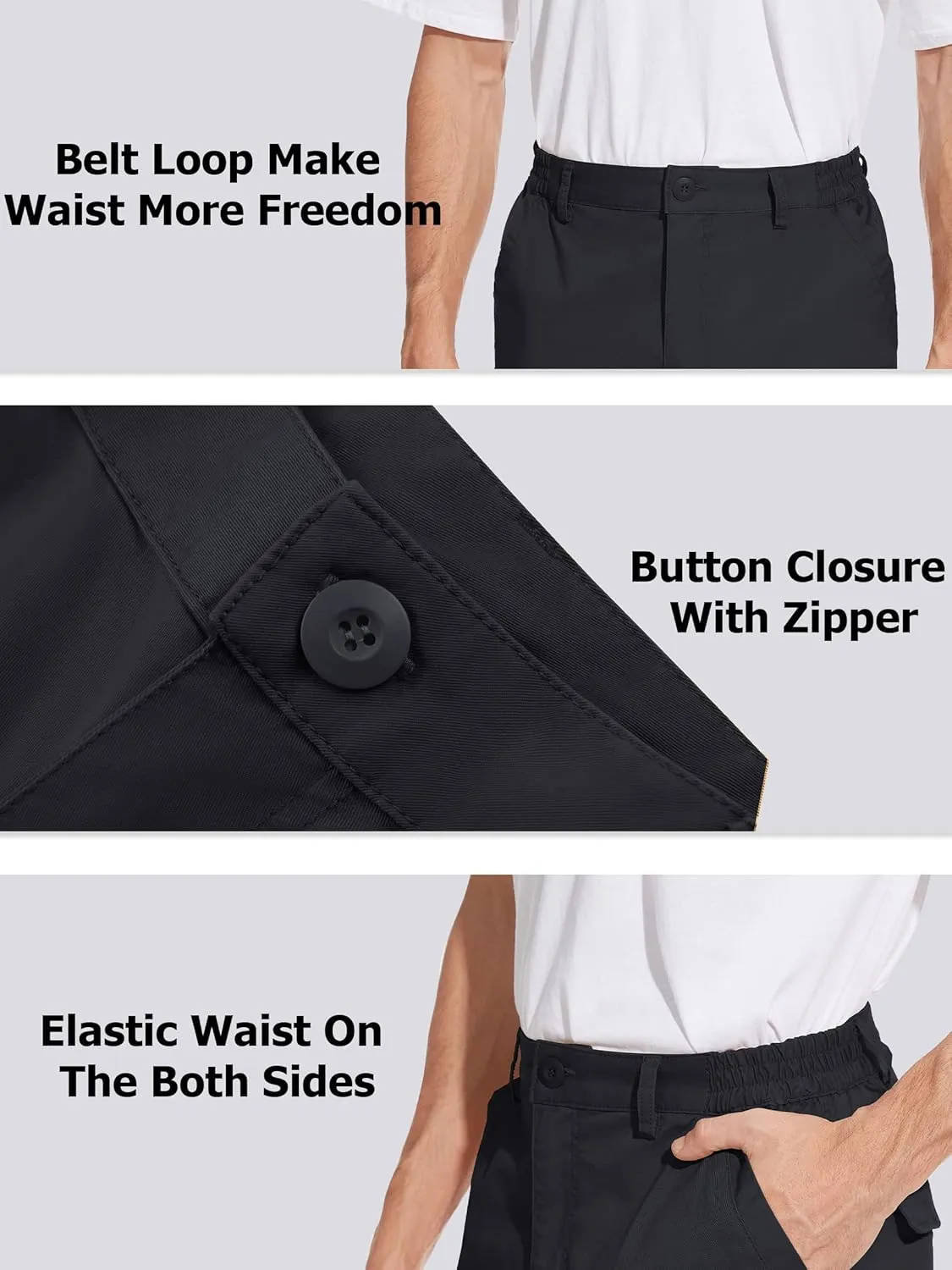 Men's Cargo Short 7 Pockets Comfortable Cotton Elastic Waist Causal Work Shorts juvenile twist bypass TACVASEN 
