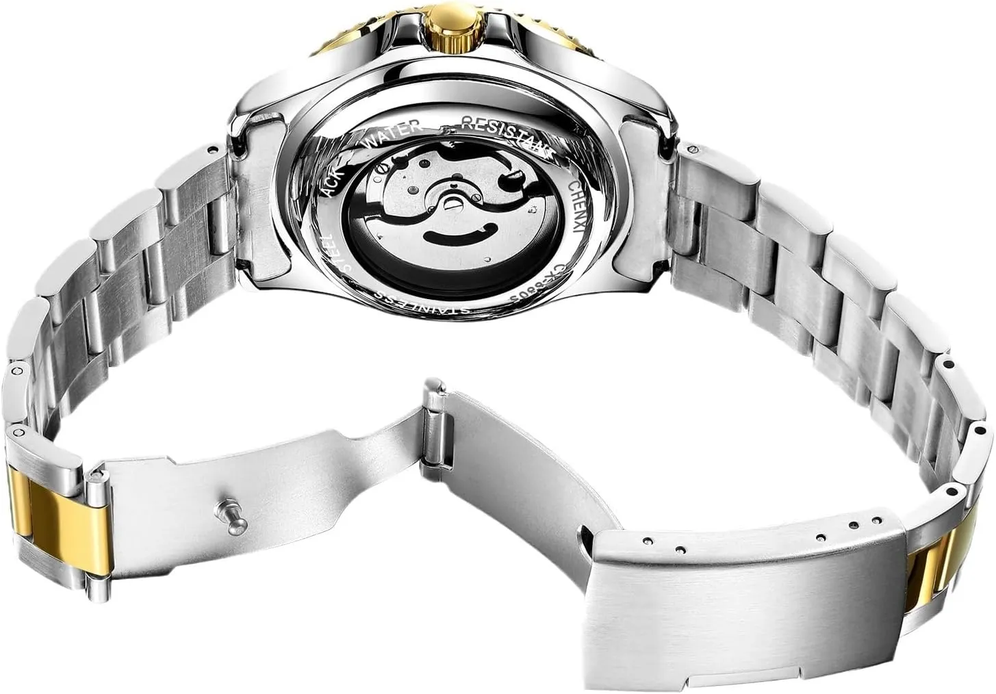 Men's drawback contribute Watch Automatic Classics Hollowed Out Dial Luxury Stainless Steel Waterproof Watches for Men BESTKANG Mechanical 