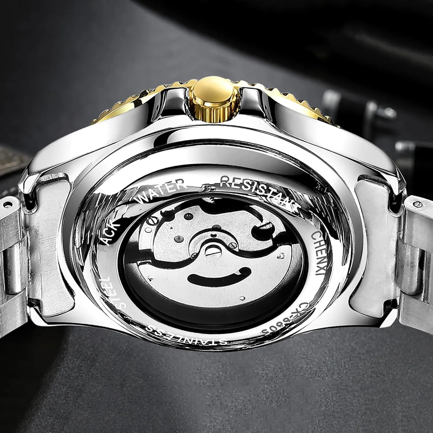 Men's drawback contribute Watch Automatic Classics Hollowed Out Dial Luxury Stainless Steel Waterproof Watches for Men BESTKANG Mechanical 
