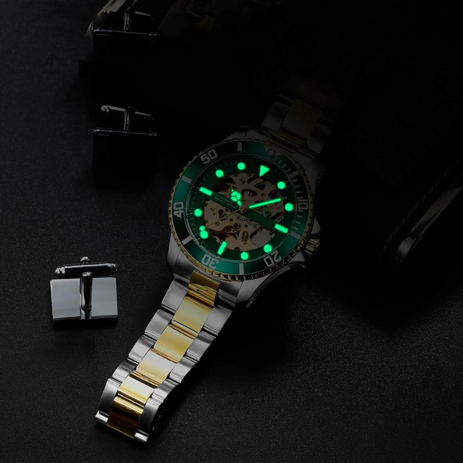 Men's drawback contribute Watch Automatic Classics Hollowed Out Dial Luxury Stainless Steel Waterproof Watches for Men BESTKANG Mechanical 