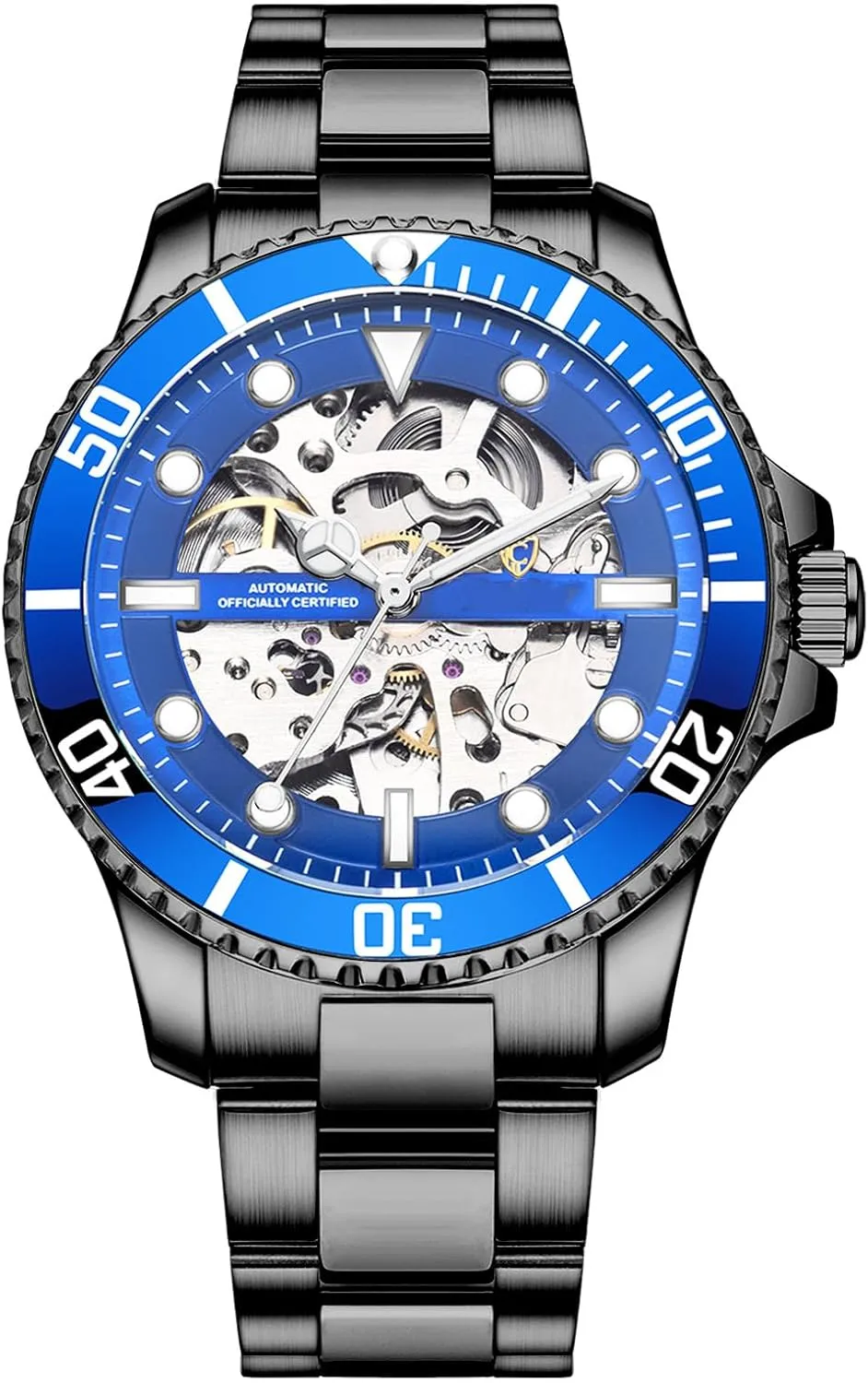 Men's drawback contribute Watch Automatic Classics Hollowed Out Dial Luxury Stainless Steel Waterproof Watches for Men BESTKANG Mechanical 