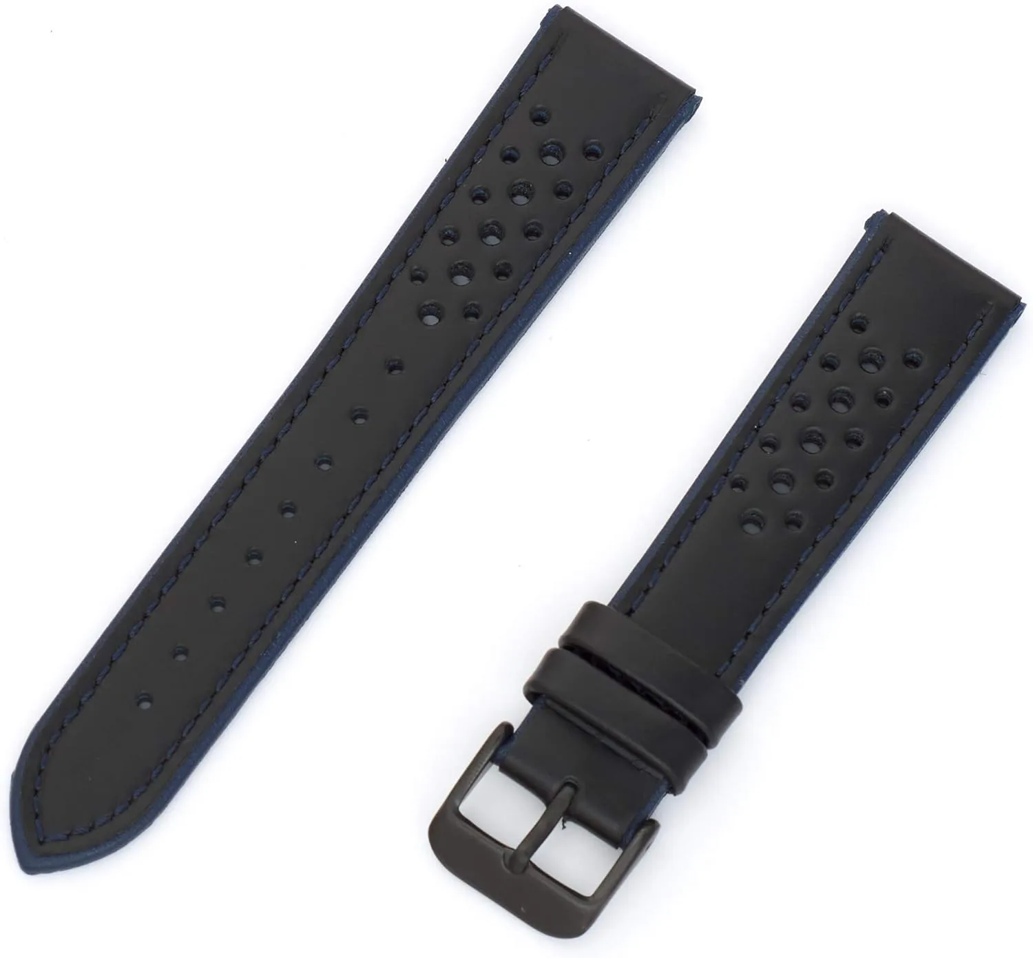 Men's Genuine Calfskin Leather Watch Band Hadley-Roma MS-755 Blue primitive 22mm 