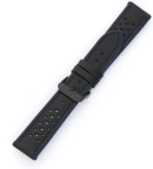 Men's Genuine Calfskin Leather Watch Band Hadley-Roma MS-755 Blue primitive 22mm 