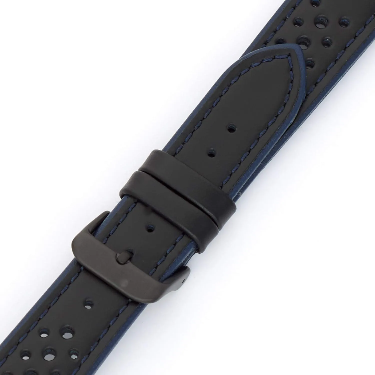 Men's Genuine Calfskin Leather Watch Band Hadley-Roma MS-755 Blue primitive 22mm 