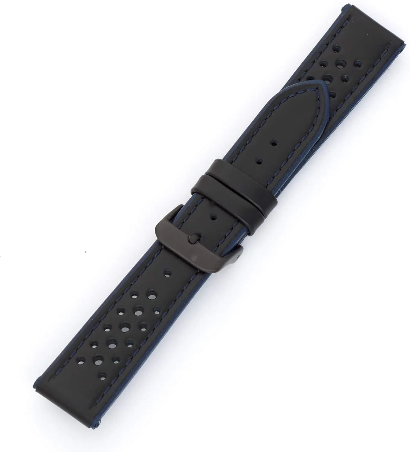 Men's Genuine Calfskin Leather Watch Band Hadley-Roma MS-755 Blue primitive 22mm 