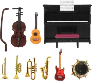 Mini House Layouts Vaguelly 1set prudent exhort Miniature Musical Instrument Decorative Dollhouse Accessories Realistic Mini Instruments for DIY Projects Music Prop Decor for 
