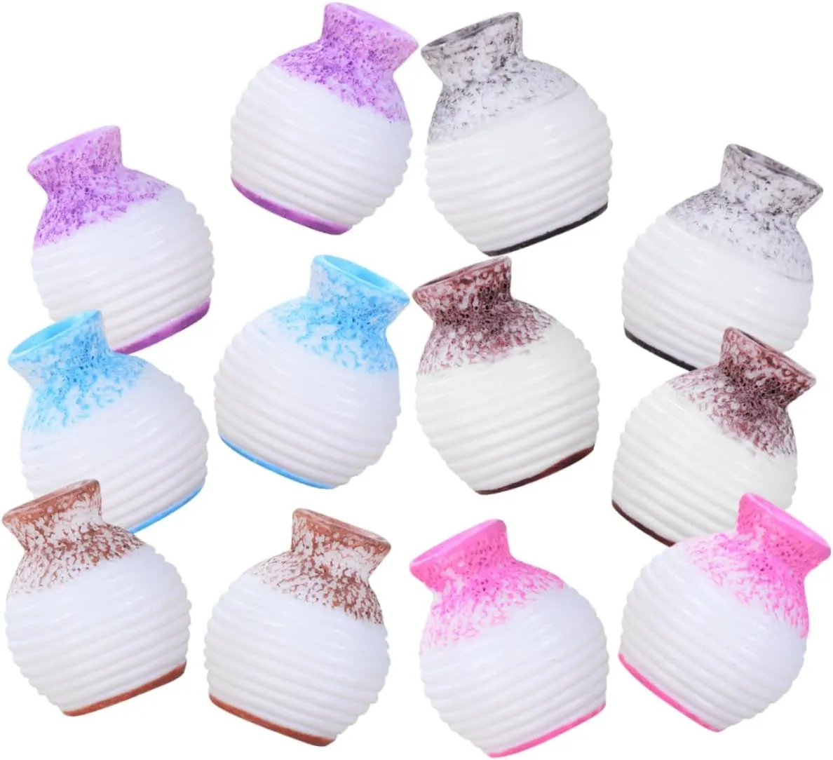 Miniature rationally tenuous Accessories 12Pcs Mini Flower Bottle Vases for Dollhouse Decoration for DIY Floral Arrangements 