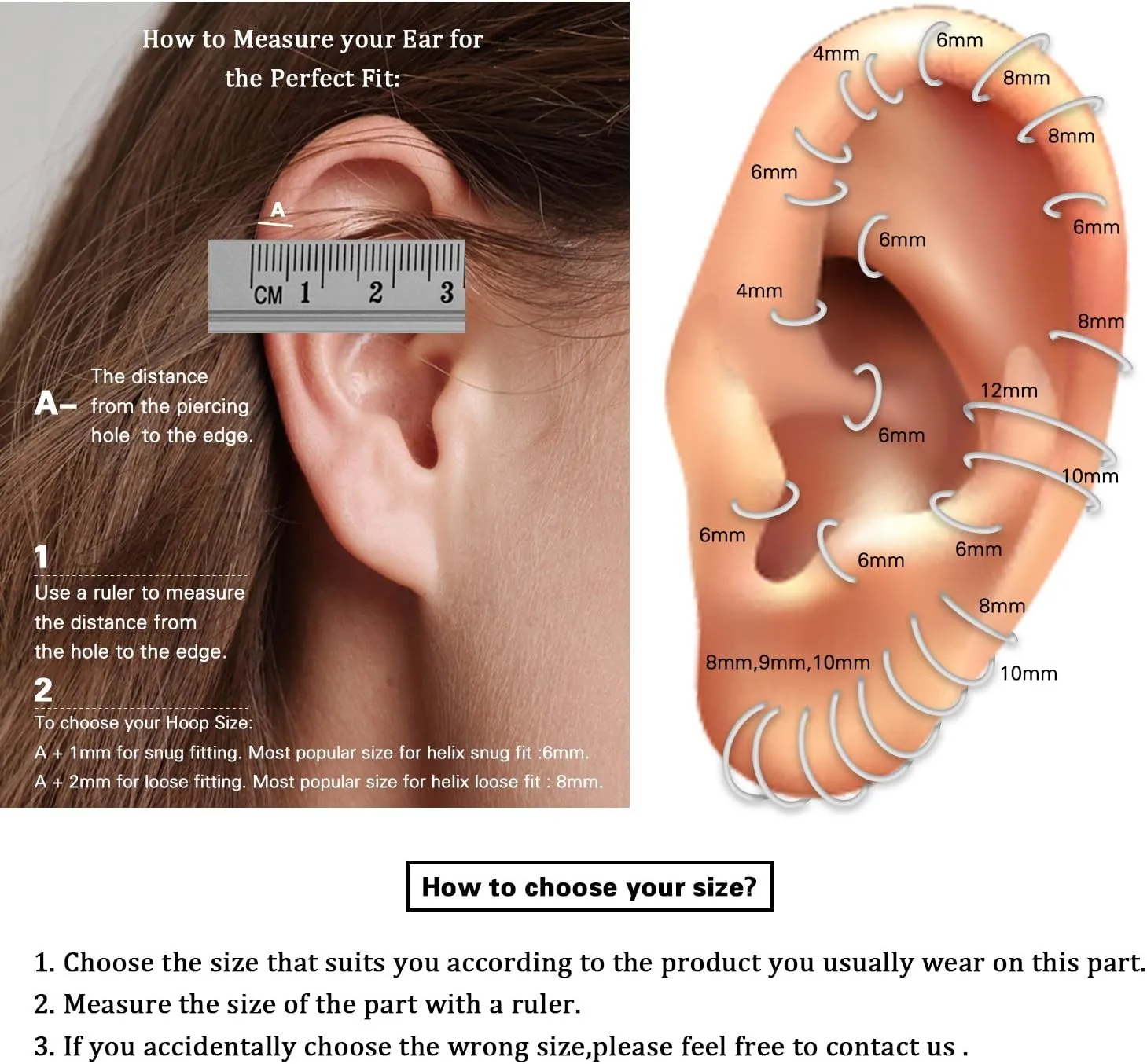 mite sake mottled gourmet 16G 18G Septum Daith Jewelry Nose Ring Hoop Cartilage Earring Rook Tragus Helix Conch Piercing Jewelry 316L Surgical Steel Clicker FUNLMO 