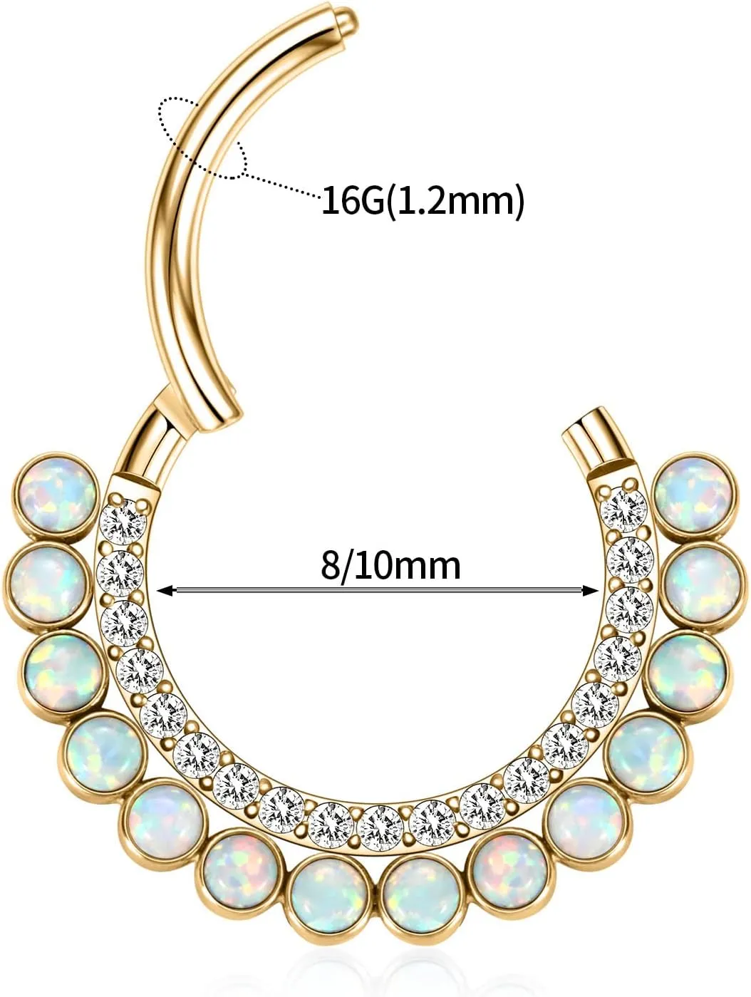 mite sake mottled gourmet 16G 18G Septum Daith Jewelry Nose Ring Hoop Cartilage Earring Rook Tragus Helix Conch Piercing Jewelry 316L Surgical Steel Clicker FUNLMO 