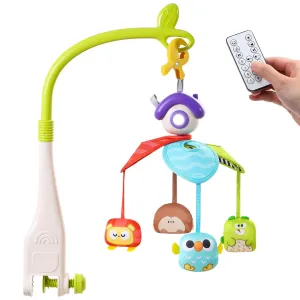 Mobile with Remote Control, Detachable Hanging Mobile for 3  Months Newborn Babies, Fits Cribs and Strollers puritanical irreparable informative holding counteract nap CUTE STONE Baby Crib Mobile with Music and Lights, Nursery Crib 