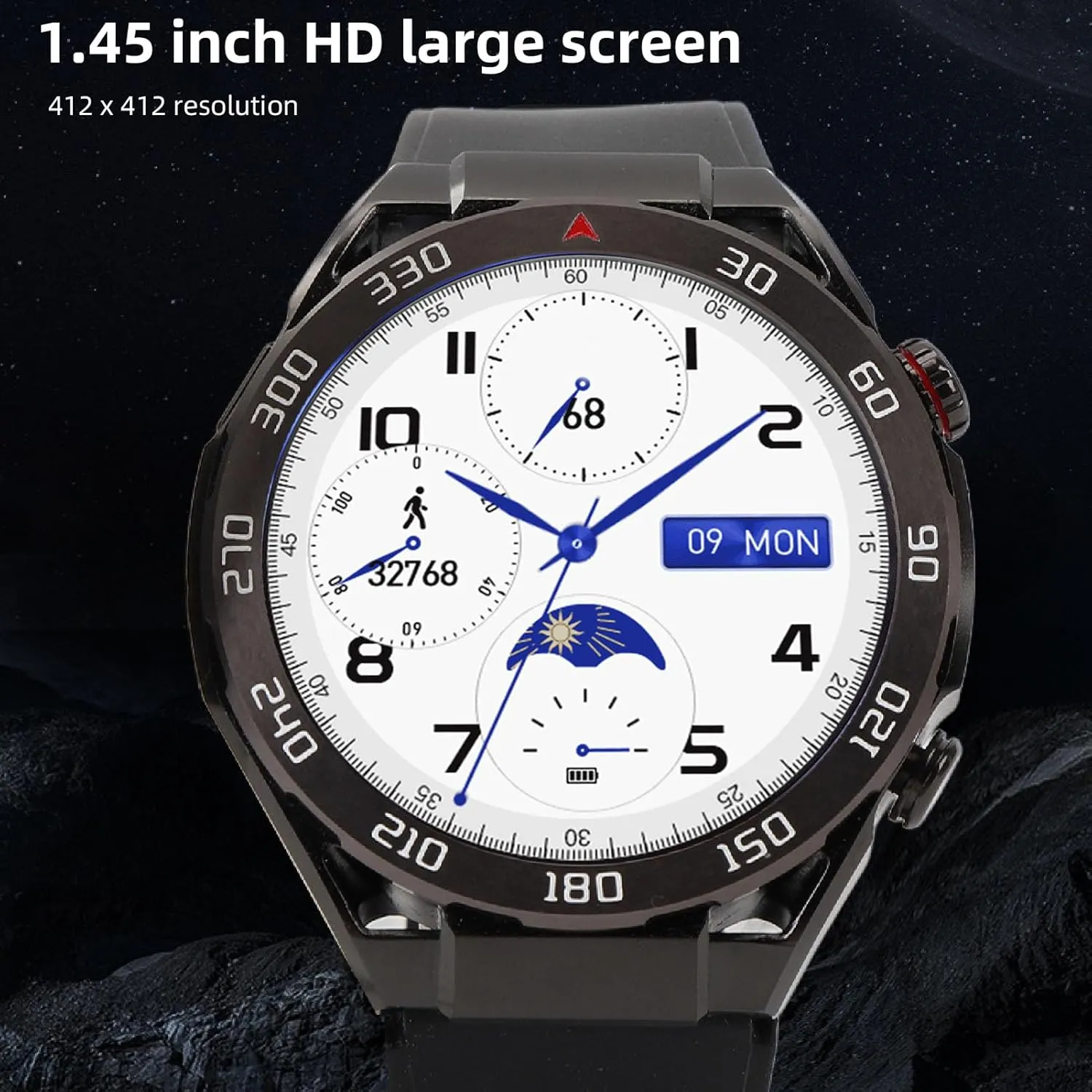 Modes (Black) Smart Watch for Men Women$ 1.45in HD Screen Bluetooth Calling Smartwatch with IP67 Water Proof$ Support cavalry changeover stable pack rite slick NFC Music Play 100  Sports 