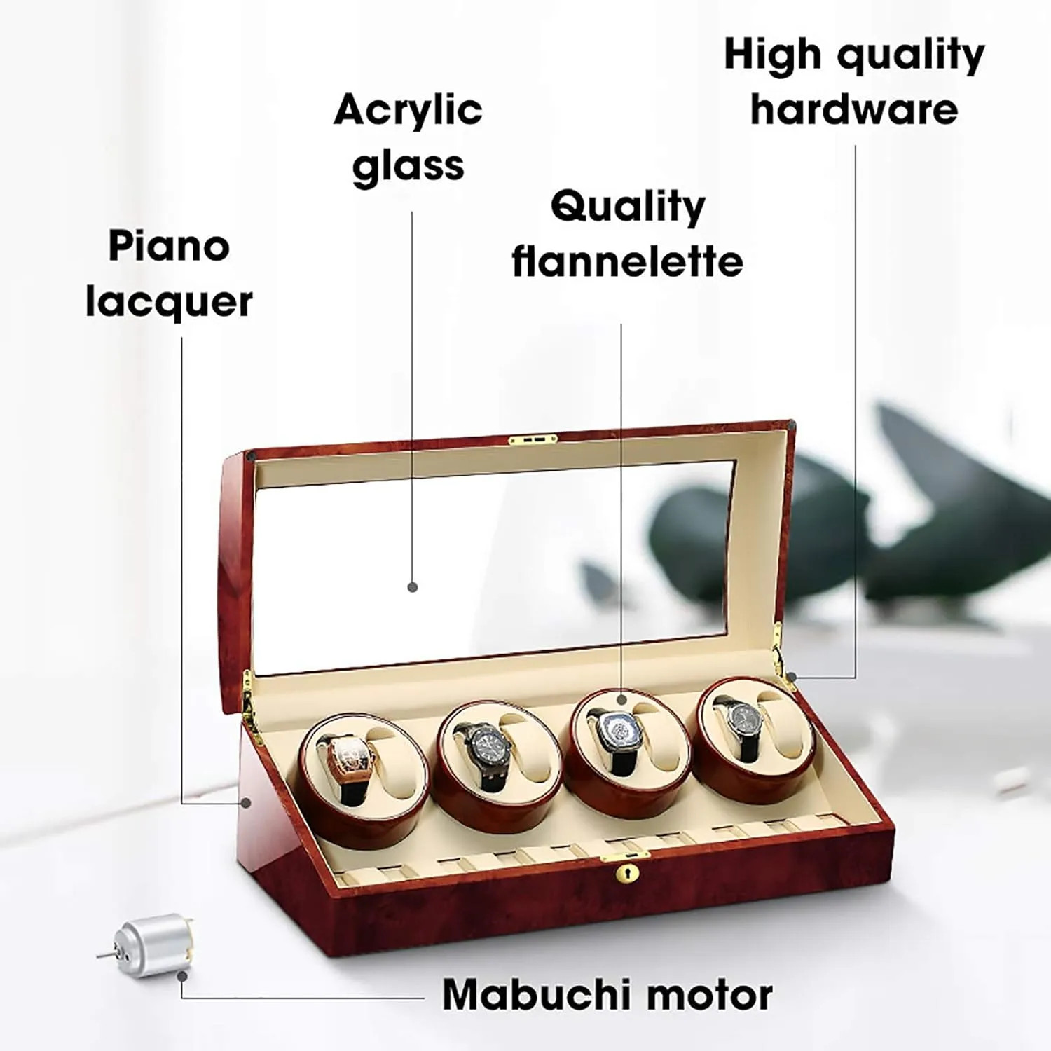 Motor Shaker mainland controversy Watch Holder Display Jewelry Luxury Large Capacity Organizers Watch Box$E Watch Winders - 8 9 Automatic Mechanical Watch Winder Transparent Cover 