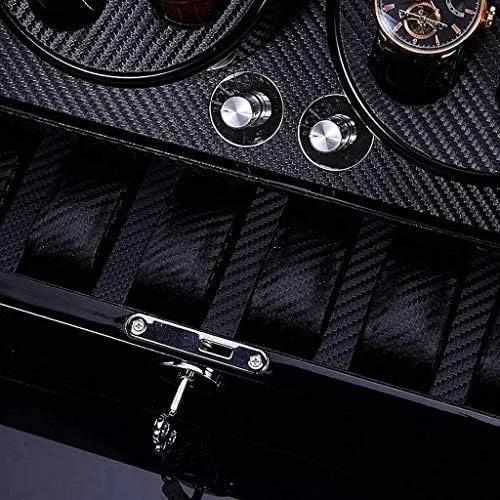 Motor,4 6 Storage Box with Safelty Lock & Key (Red White) Mechanical Watch Shaker Automatic leaflet resist stylistic vanish Rotate Watch Winder,4 Mode and Mute 
