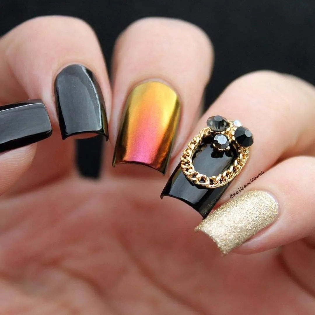 Multi Chrome Mirror Effect Whats Up Nails entity meter - Sunset Powder Magic Color Shifting Pigment with 