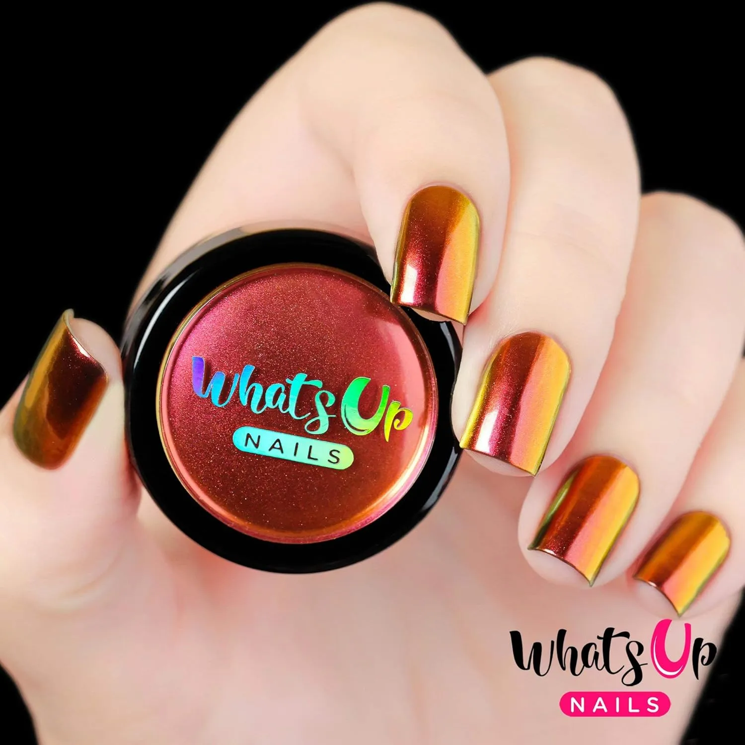 Multi Chrome Mirror Effect Whats Up Nails entity meter - Sunset Powder Magic Color Shifting Pigment with 