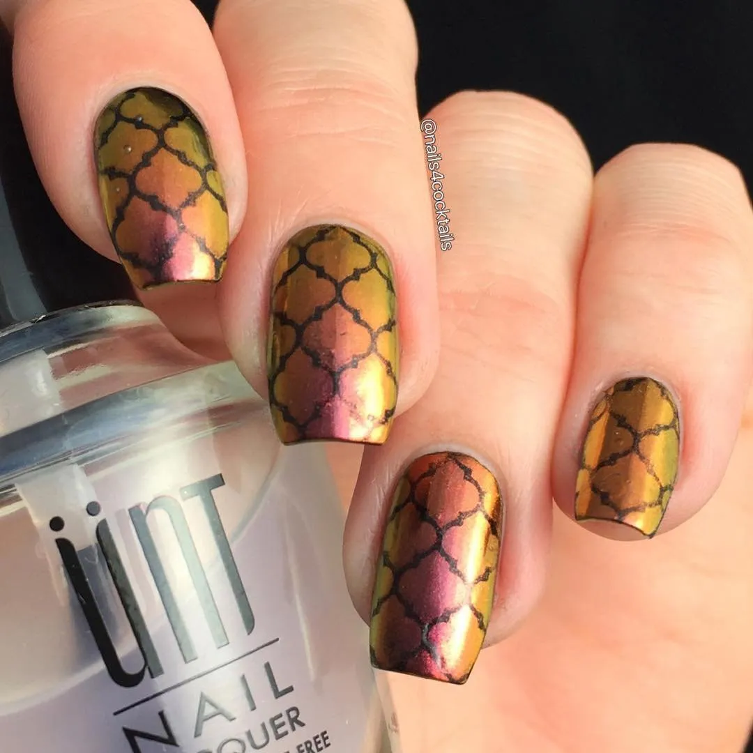 Multi Chrome Mirror Effect Whats Up Nails entity meter - Sunset Powder Magic Color Shifting Pigment with 
