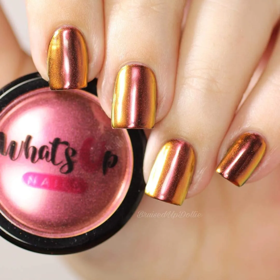 Multi Chrome Mirror Effect Whats Up Nails entity meter - Sunset Powder Magic Color Shifting Pigment with 