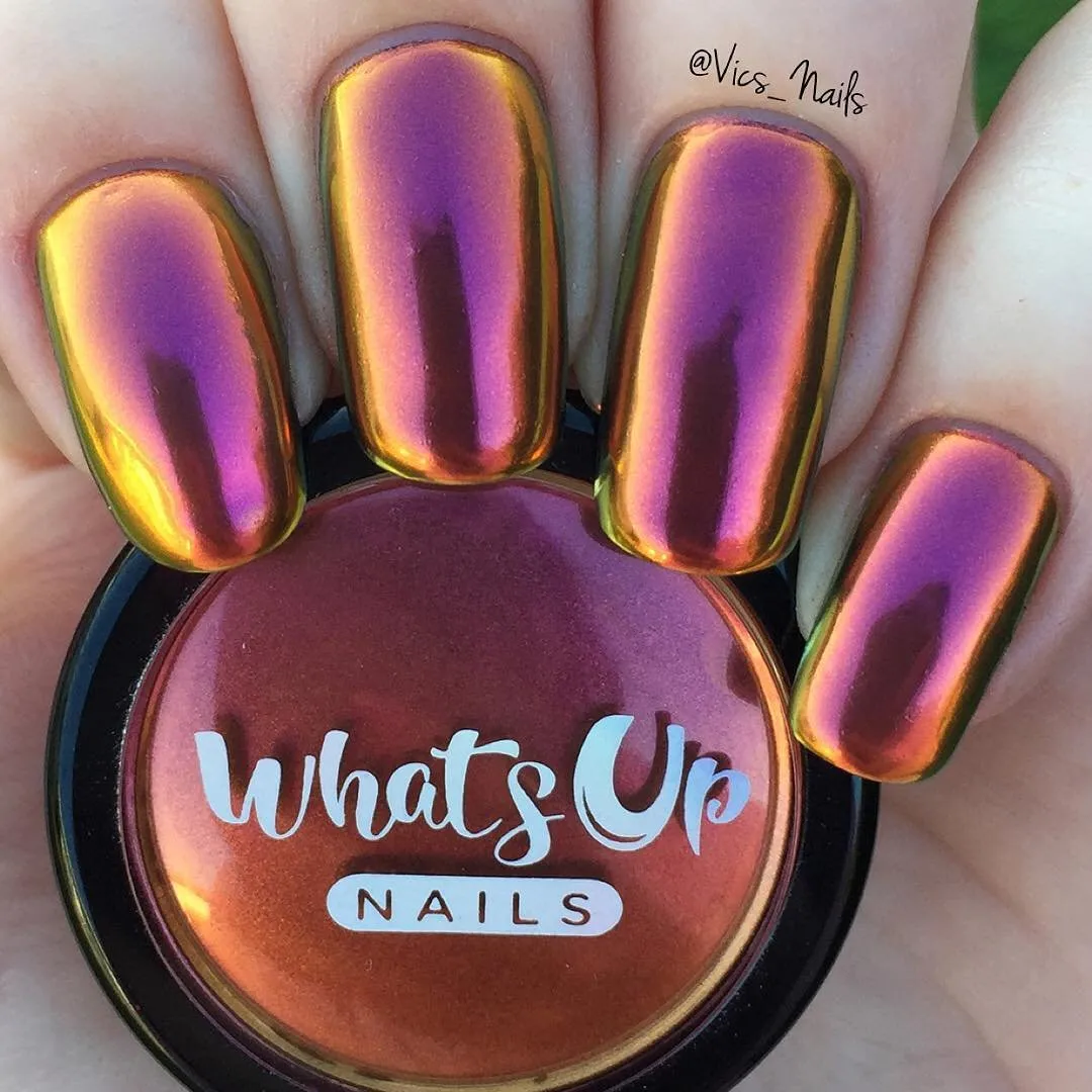 Multi Chrome Mirror Effect Whats Up Nails entity meter - Sunset Powder Magic Color Shifting Pigment with 