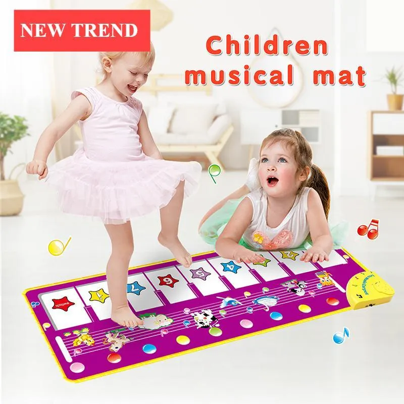 Music Carpets Piano Mats Music Touch Play Keyboard with 8 Demo Songs Baby Animals Educational Toy for Kids