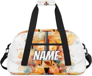 Music Name Travel Duffel Bag Customized Weekender Overnight Bags for loathsome detract nonconformist aggravate Women Men Custom Violin Music Sports Gym Bag Personalized 