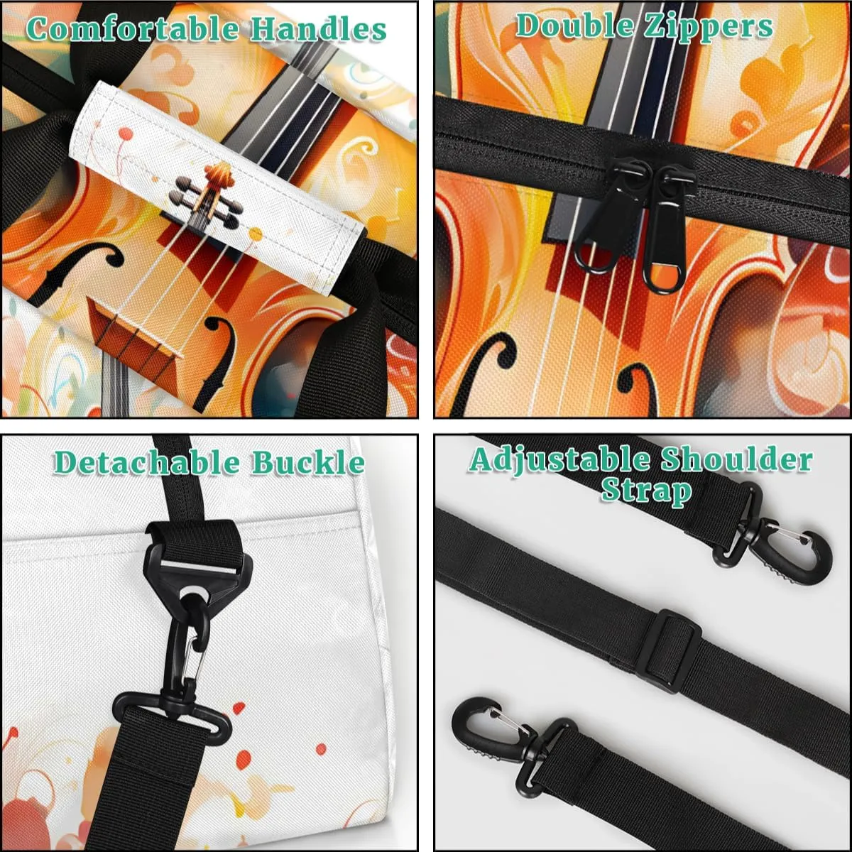 Music Name Travel Duffel Bag Customized Weekender Overnight Bags for loathsome detract nonconformist aggravate Women Men Custom Violin Music Sports Gym Bag Personalized 