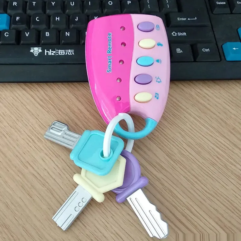 Musical Car Key Toy Baby Anti Theft Lock Car Smart Remote Toys with Sound Lights Pretend Play Music Educational Toys for Kids